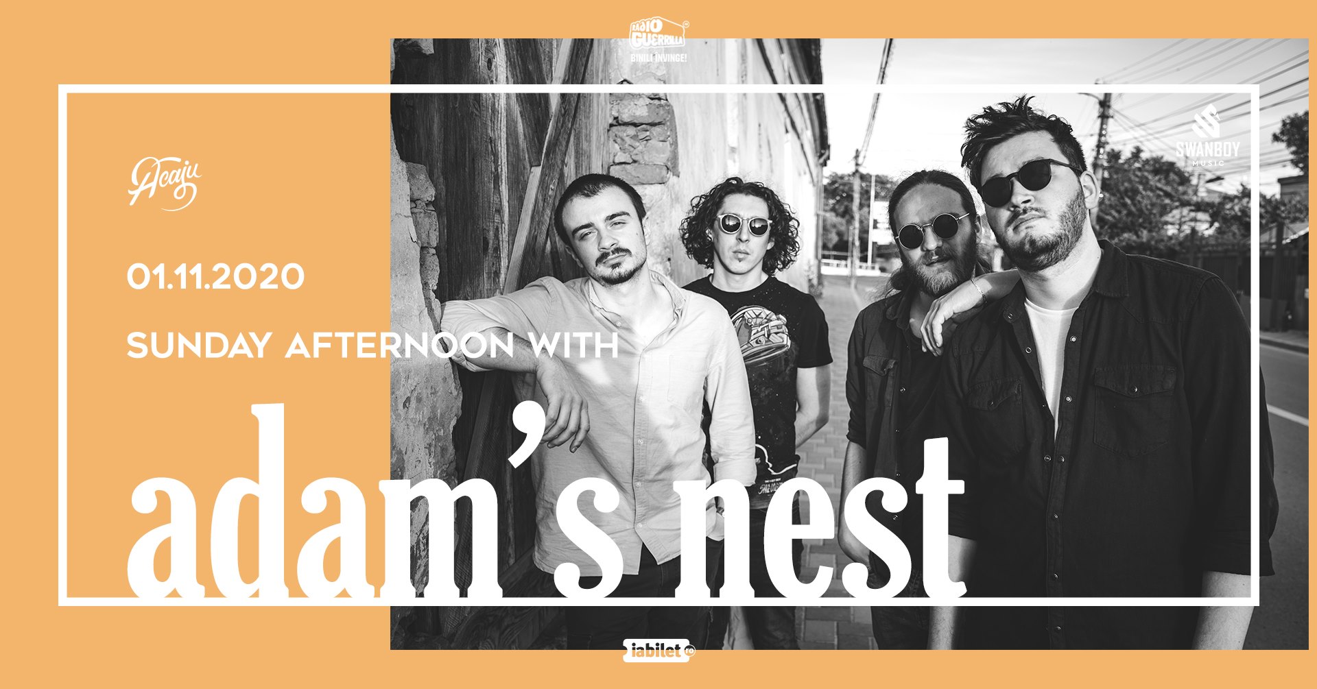Concert Sunday Afternoon with Adam's Nest La Acaju - 1 Noiembrie