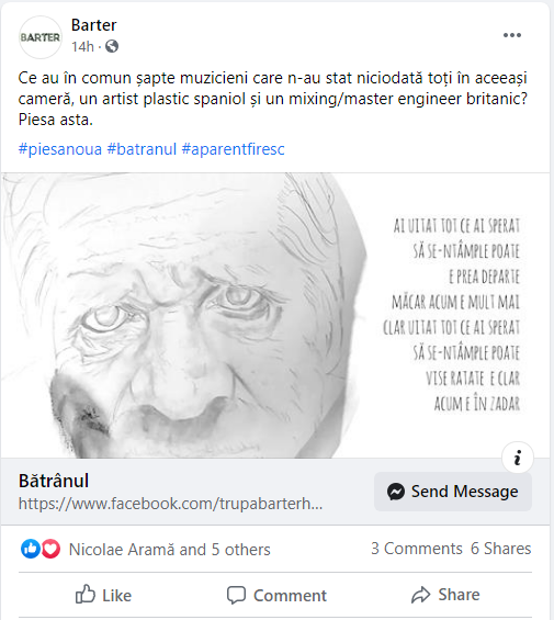 Trupa BARTER a lansat piesa Bătrânul