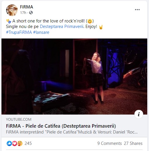 Trupa FIRMA a lansat single-ul „Piele de Catifea”