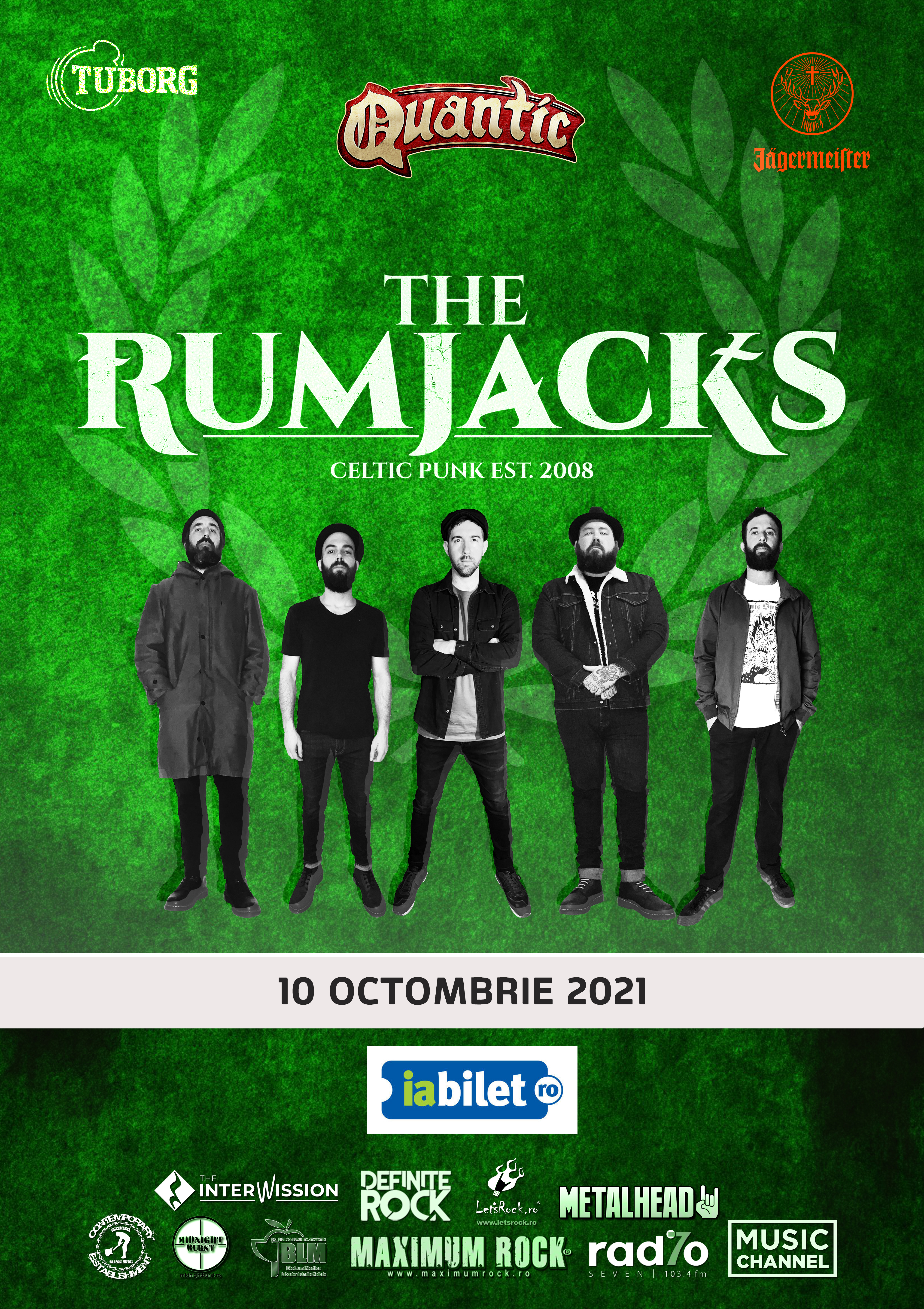Evenimentul The Rumjacks din Quantic București din data de 27 martie 2021 se mută în data de 10 octombrie 2021