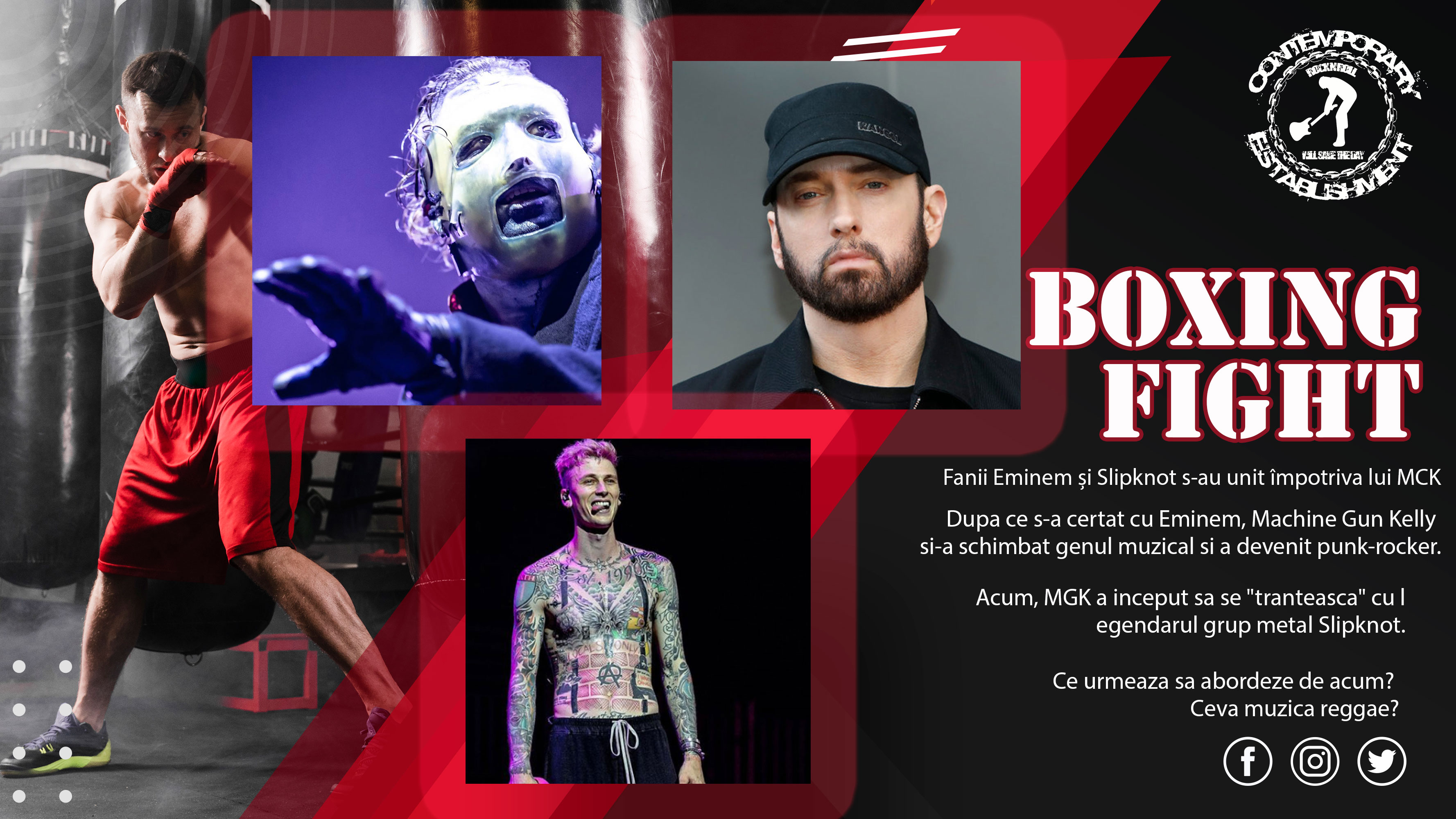 Fanii Eminem și Slipknot s-au unit împotriva lui MCK, după ce acesta s-a luat de legendara trupa rock