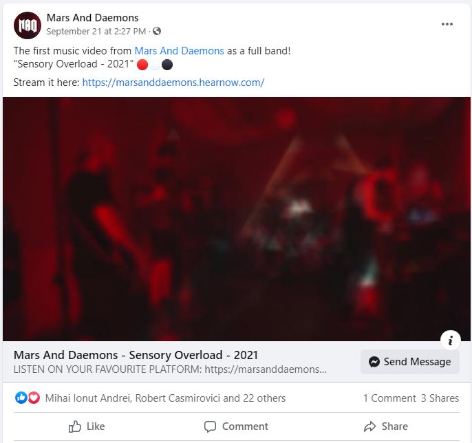 Trupa Mars And Daemons a lansat primul videoclip Sensory Overload