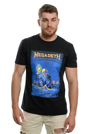 Tricou pentru barbati Printex, MEGADETH, Rust in peace, Digital print, Negru - Contemporary-Establishment